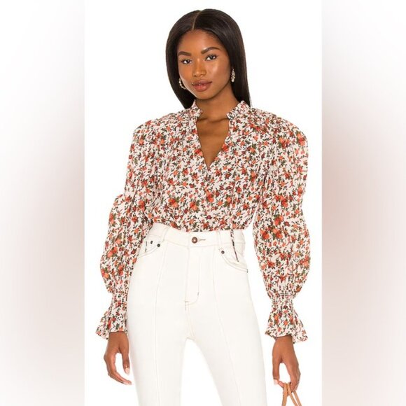 FREE PEOPLE Meant To Be Floral Blouse Vintage Combo Size Medium - Picture 2 of 14